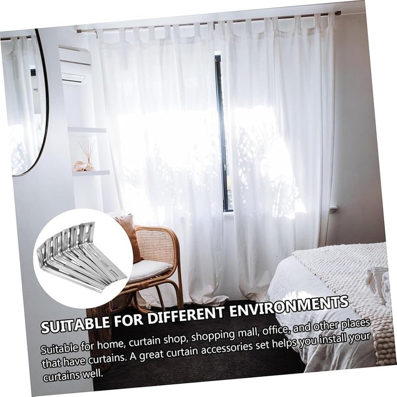 6Pcs Heavy Duty Curtain Rod Repair Brackets Easy DIY Installation Universal Fit - Image 2